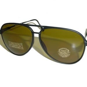 NWT Vintage double bridge Aviator w/Carbon fiber framew/ eagle i lens sunglasses